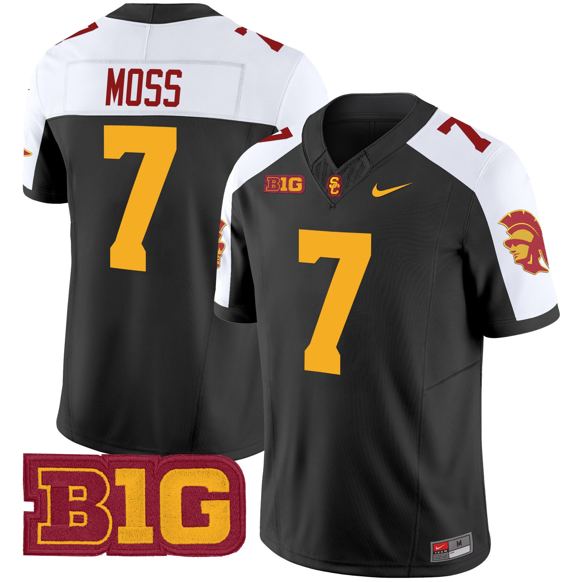 Men USC Trojans #7 Moss Black Nike 2024 Vapor Limited NCAA Jersey